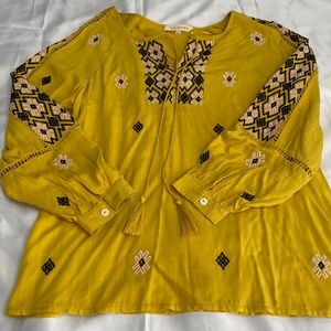 Solitaire ethnic yellow blouse